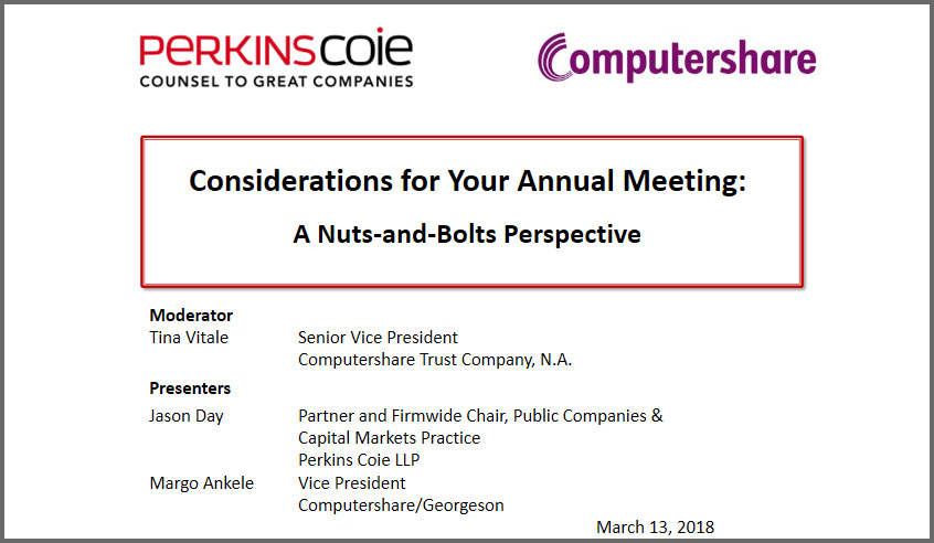 thumbnail image of Considerations for Your Annual Meeting: A Nuts-and-Bolts Perspective presentation